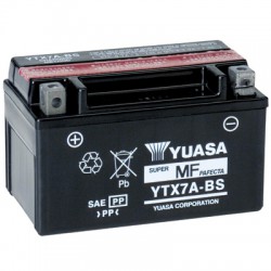 Batterie moto Yuasa 12V 6Ah sans entretien YTX7L-BS / GTX7L-BS / YTX7L -  Batteries Moto