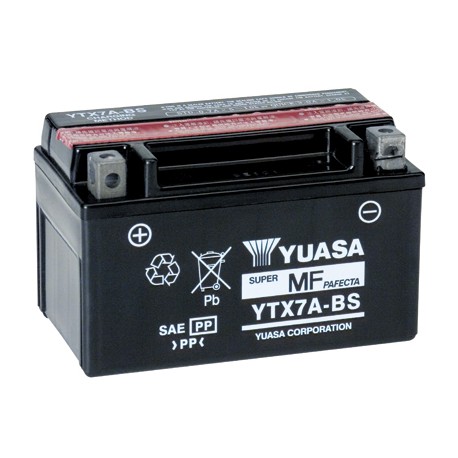 Batterie moto 12V 6Ah sans entretien YTX7A-BS / GTX7A-BS