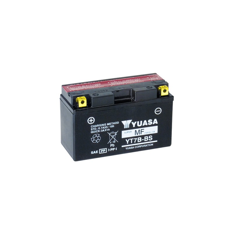 Batterie moto YUASA 12V 7Ah sans entretien YT7B-BS / GT7B-BS / YT7B - Batteries  Moto