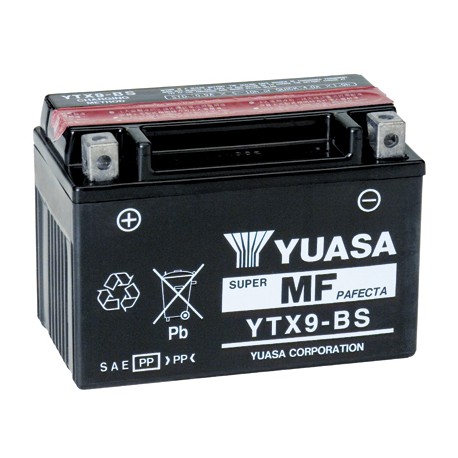Batterie moto Yuasa 12V 8Ah sans entretien YTX9-BS / GTX9-BS