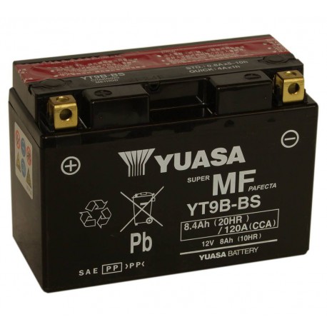 Batterie moto YUASA 12V 8Ah sans entretien YT9B-BS / GT9B-BS