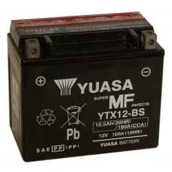 Batterie moto Yuasa 12V 10Ah sans entretien YTX12-BS / GTX12-BS