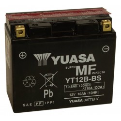 Batterie moto YUASA 12V 10Ah sans entretien YT12B-BS / GT12B-BS / YT12B