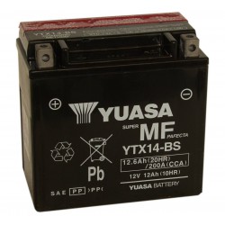 Batterie moto Yuasa 12V 12Ah sans entretien YTX14-BS / GTX14-BS