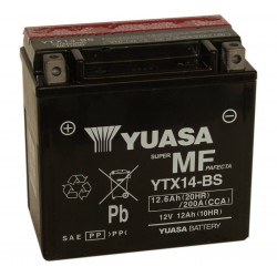 Batterie moto Yuasa 12V 12Ah sans entretien YTX14-BS / GTX14-BS / YTX14