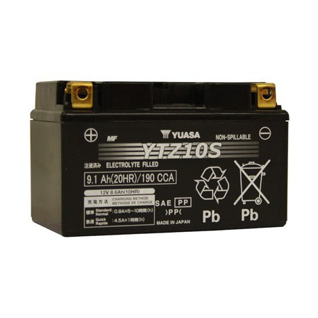 Batterie moto Yuasa 12V 9,1Ah AGM YTZ10S / GTZ10S