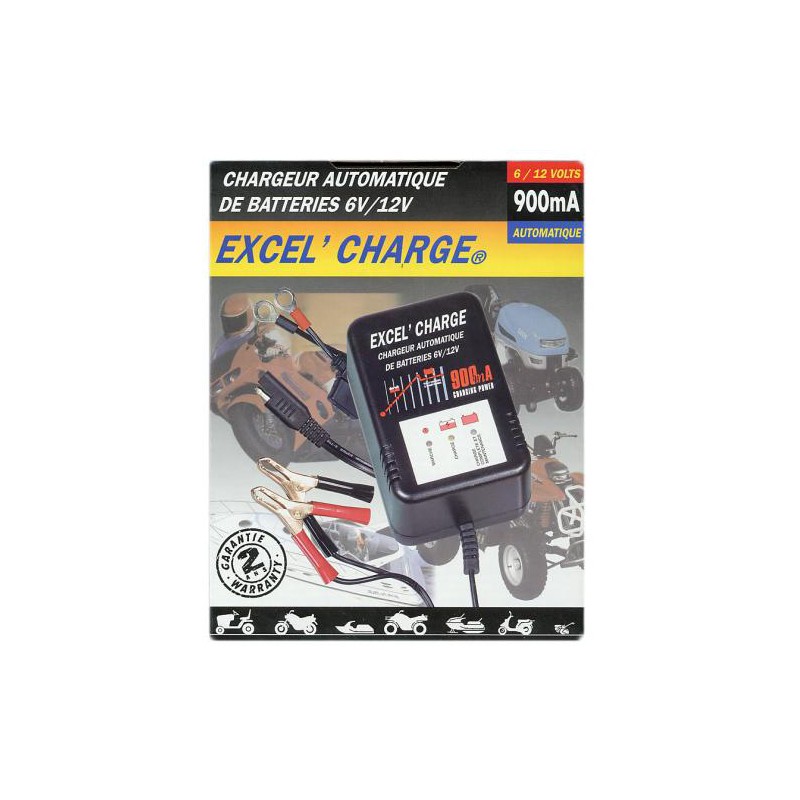 Chargeur automatique 6V/12V - 900mA XL900 - Batteries Moto