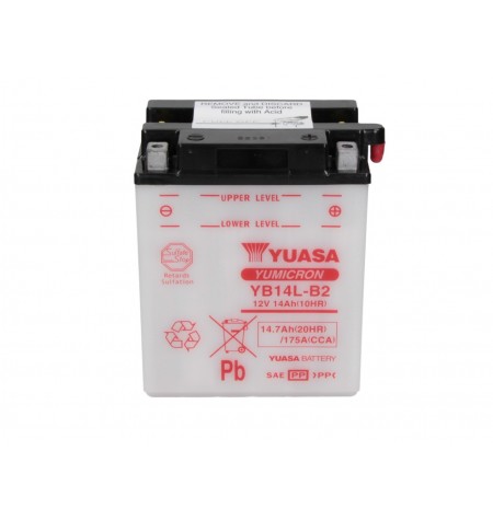 Batterie moto Yuasa 12V / 14Ah avec entretien YB14L-B2