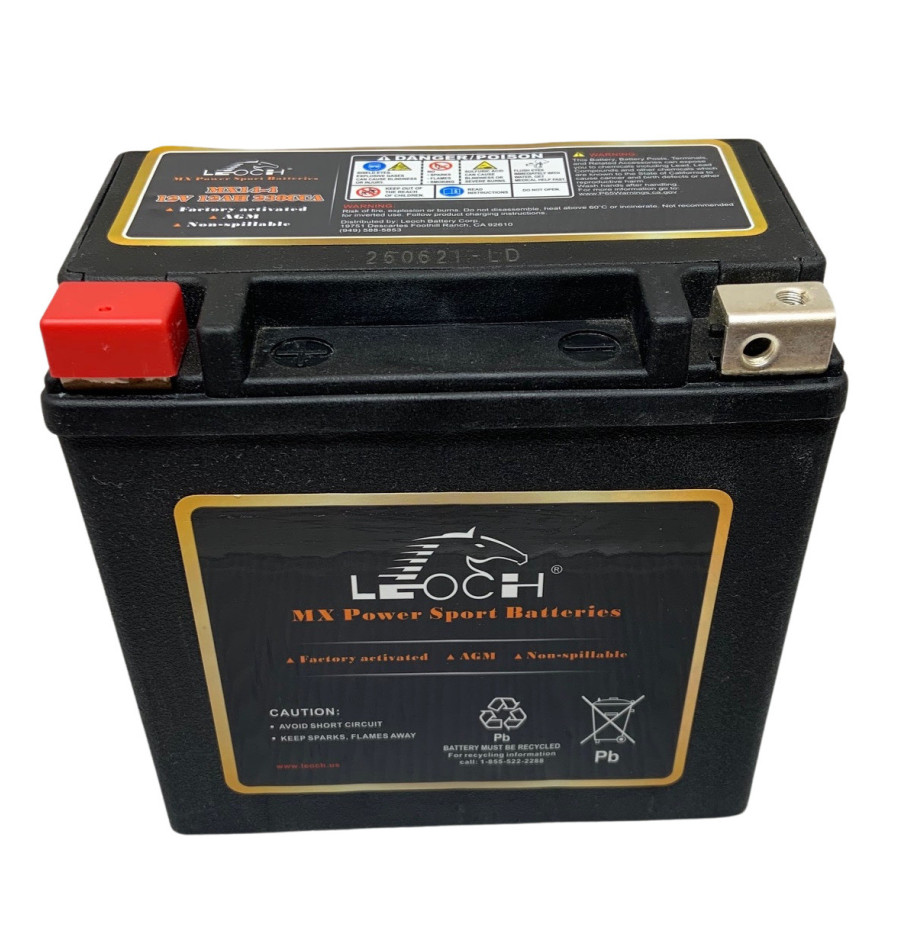 Batterie Harley AGM Leoch 12V/12Ah MX14-4-1 / ETX14 - Batteries Moto