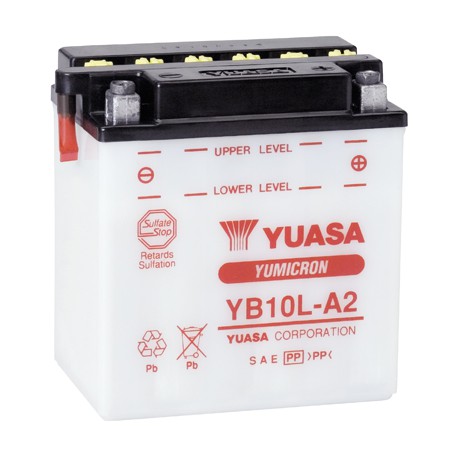 Batterie moto Yuasa Yumicron 12V / 11Ah avec entretien YB10L-A2