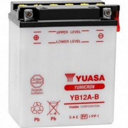 Batterie moto Yuasa Yumicron 12V / 12Ah avec entretien YB12A-B