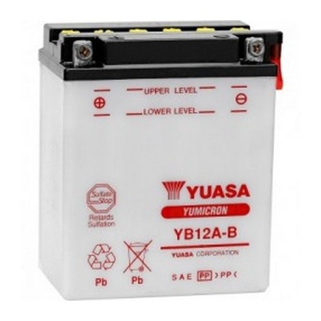Batterie moto Yuasa Yumicron 12V / 12Ah avec entretien YB12A-B